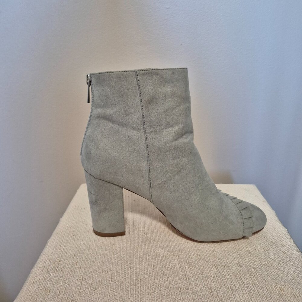 Faux Suede Booties w Ruffle - Picture 5 of 13